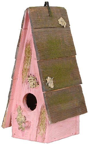 Fantastic Craft 4.5 by 10-Inch Decorative Birdhouse, Tall, Pink