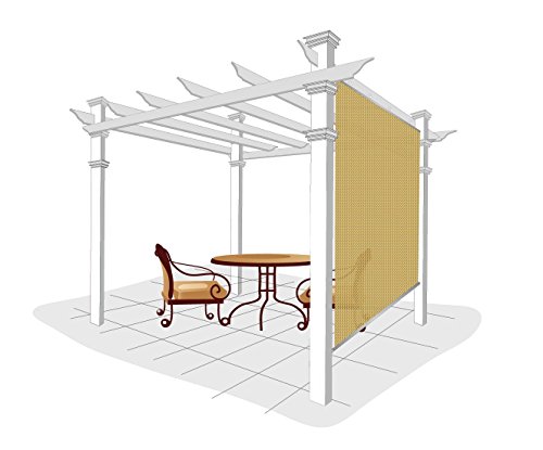 Easy2Hang Exterior Shade for Pergola, Patio, Balcony, Deck,porch, Substitute of Roller Shade, 4 feet by 6 feet, Wheat