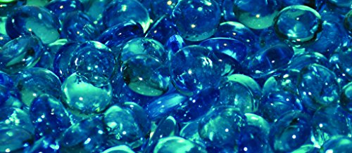 American Fireglass Fireplace and Fire Pit Glass, 5-Pound, Aqua Blue Firebeads