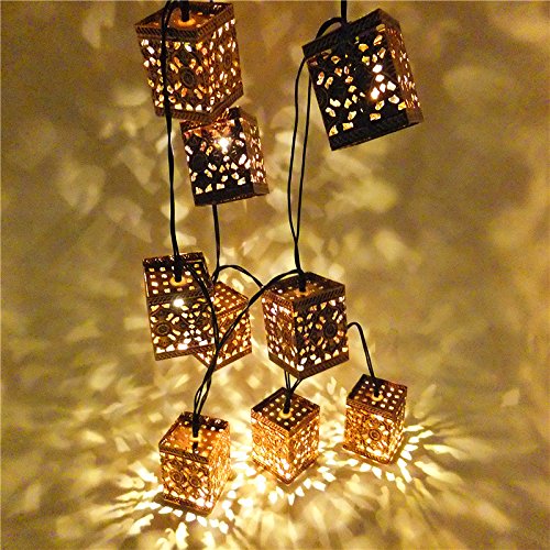 Sunniemart 10 LED Outdoor String Lights Lantern Solar Powered Warm White String Lights Globe Christmas Lights for Patio, Garden, Lawn