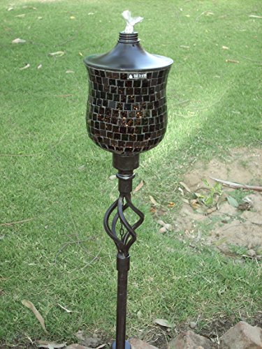 72 Inch (set of 6) Chocolate Mosaic Tulip Outdoor Garden Tiki Torch