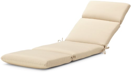 Strathwood Basics Hardwood Chaise Lounge Sunbrella Cushion, Antique Beige