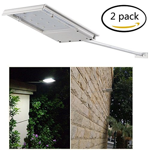 FAMI Waterproof Solar Powered LED Light / Wall Light / Security Night Light / Signage Lighting for Outdoor, Perimeter, Fence, Garden, Deck Posts, Garage, Backyard, Trees, Steps, Barn (2 Pack)