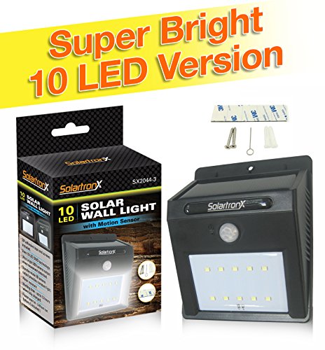 10 LED Motion Sensor Solar Light. Dusk to Dawn Security Lighting For Outdoors. Ideal for Walkway, Garden, Yard, Deck, Patio, Fence and Outdoor.