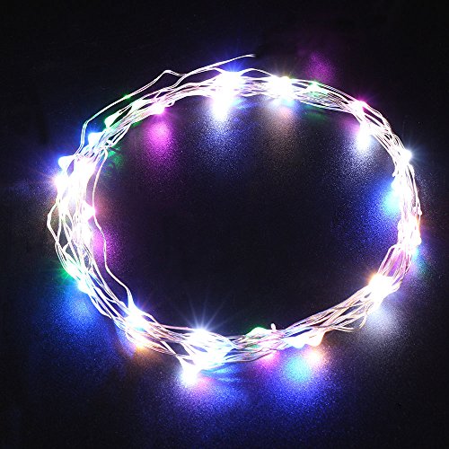 [Waterproof]1byone 5m 16ft 50 LEDS Super Bright Colorful Starry string Lights with AA Battery Operated Ultra Thin String Wire, easy Switch the on/off, used in indoor/outdoor with any parties, mason jar,night reading,lighting,ect. Creating various shapes what you need!