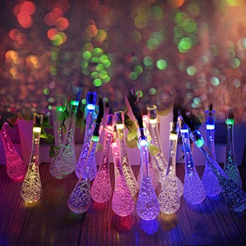 LEDniceker Multi-colored Solar LED Lights String with Garden Solar Panel, for Garden, Patio, Christmas Tree, Parties and All Outdoor and Indoor Activities Decoration (4.8 Meters Long, 20 Waterproof bulbs)
