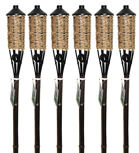 Patio Essentials Woven Rope Bamboo Torch (6 Pack)