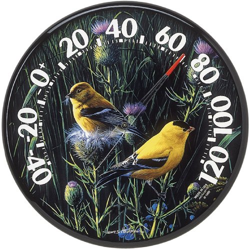 AcuRite 01711 12.5-Inch Wall Thermometer, Goldfinches