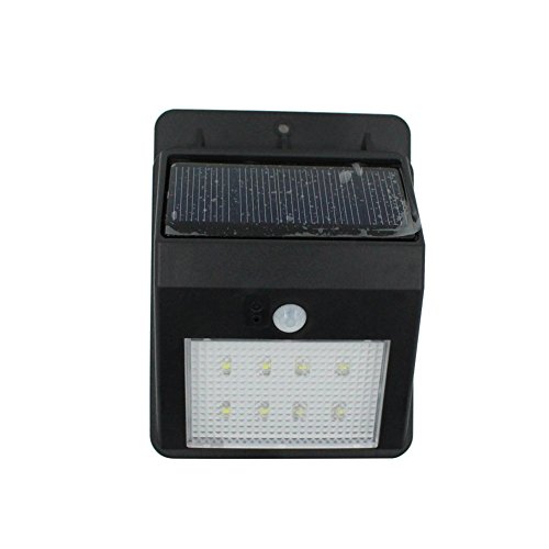 Eonfine Latest 8 LED PIR Motion Sensor Solar Power Light Night Garden Wall Pathway Lamp