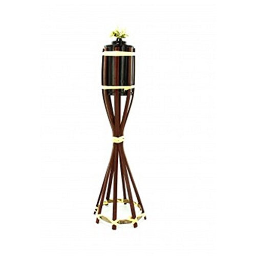 Tiki Torch Wicker – Ideal for Hawaiian Luau and Outdoor Festivities – Bamboo Like Wicker- Great for Tabletops – Oil Burning Tiki Torch