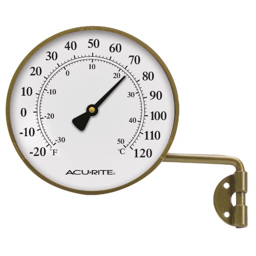 AcuRite 00334 4-Inch Brass Swivel Thermometer