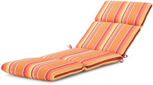 Strathwood Basics Hardwood Chaise Lounge Sunbrella Cushion, Dolce Mango