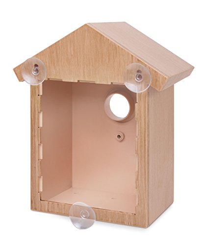 See Through Bird House, Window Birdhouse – Easy Build Birdhouse – Bird Watching Kit For Kids, Adults – Window Mounted Plexiglass Backing – Birdhouse for Outside, Backyard – Easy Quiet Birdwatching – Spying On Birds From Inside Thru Window (1)