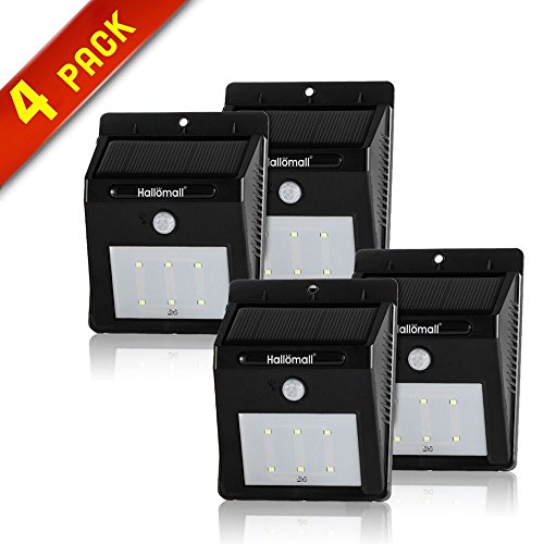 {New Version 6led} Weaterproof Solar Powered Outdoor Lights -Weatherproof – No Tools Required; Peel ‘N Stick / Motion Sensor – Detector Activated for Garden, Patio, Stair, Deck, Street, Garage -(Power Saving–no Dim Light Mode)–no Battery Required