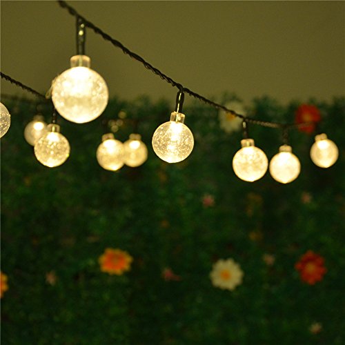 INST Solar Powered 30 LED String Light with Crystal Ball Covers (Warm white)