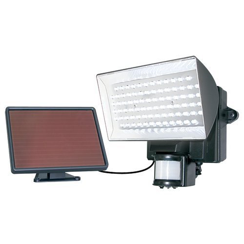 MAXSA Innovations 40226 Solar-Powered Motion-Activated 80 LED Security Floodlight, Black