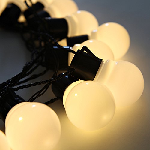 20 LED White G45 Globe Connectable Plug-in Festoon Party String Lights