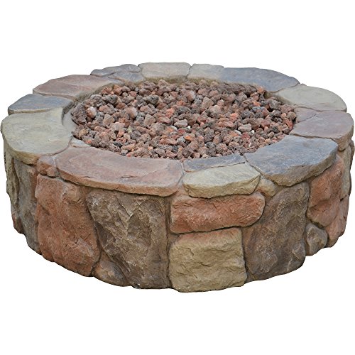 Bond Mfg 67456 Pinyon Gas Stone Look Fire Pit, 28 by 28 by 9.1″