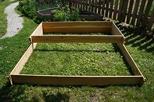 Timberlane Gardens 6 Ft. X 6 Ft. Tiered (3×6 & 6×6) Western Red Cedar Raised Garden Bed with Mortise & Tenon Joinery