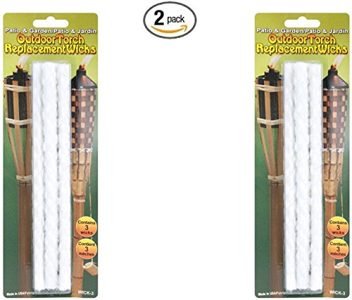 Pepperell Outdoor Torch Replacement Wicks, 8-1/4-Inch, 3 Per Package (2)