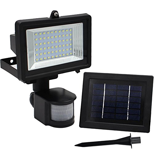 Outdoor Solar LED Security Light – PIR Motion Sensor LED Flood Light – Digitally Adjustable, 10-39ft Detecting Range, 120 Degree Coverage
