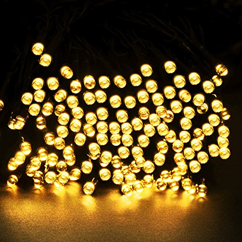 [Upgraded]InnoGear® 65Ft Long 200 LED Outdoor String Lights Solar Powered Waterproof Starry Fairy Lighting Christmas Decoration Flashing Light for Patio Gardens Wedding Party Holiday Landscape (Warm white)
