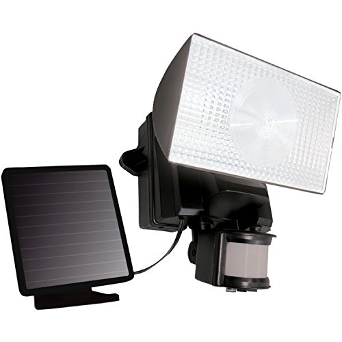 MAXSA Innovations 40223 Black Solar-Powered 50-LED Security Floodlight with Motion-Activation