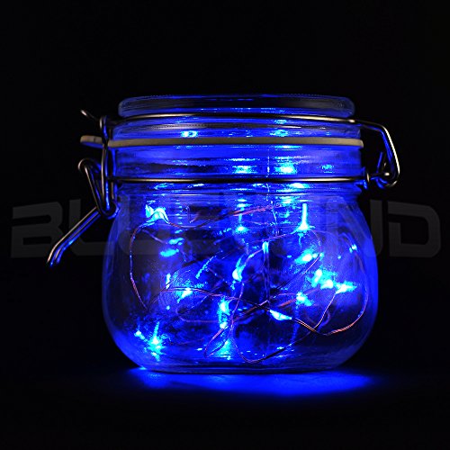 Blue Wind 7ft/2m 20 Leds Blue Copper LED Strings Aa Battery Powered for Room Home Garden Christmas Party Decoration Ultra Thin String Lights Wire Portable Christmas Trees Lighting Decorative LED Strings