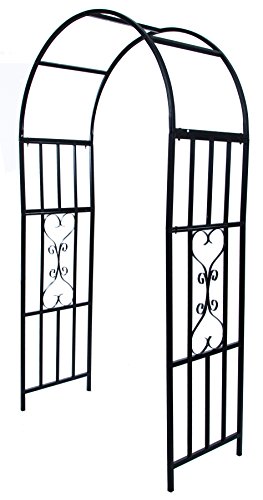 Metal Decorative Garden Arch – 44″ Wide x 81″ Tall – by Trademark Innovations