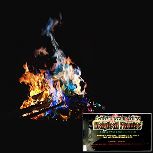 3 Magical Flame Packets – Colorful Mystical Patio Wood Burning Fire Pit – Create Vibrant Colorful Flames for Camp Fires or a Fireplace – Includes 3 Wood Burning Fire Packets