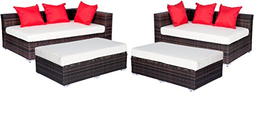 Outsunny 4 Piece Outdoor Rattan Wicker Patio Sofa Lounge Set