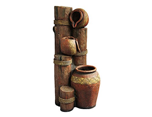 Utopia Alley Tiered Pots Resin Water Fountain, Hand Finished Southwest Design