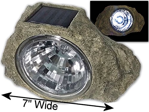 Large 7″ wide Garden Solar Rock Lights Outdoor