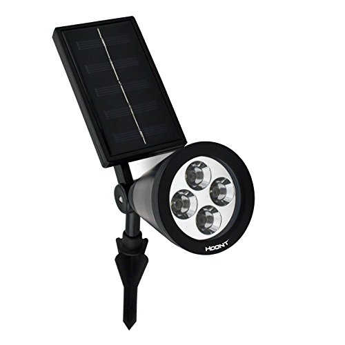 The Hoont™ Bright Outdoor LED Solar Spotlight / Solar Powered Light for Landscape, Garden, Driveway, Yard, Lawn, Etc./ Great for Accents, Security Lighting, Pool Area, Etc. [UPGRADED VERSION]
