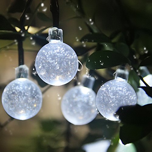 Innootech Globe String Lights Solar Powered Outdoor Patio Lighting 30 Led White Crystal Ball Decoration for Indoor Party Deck Christmas Wedding Proch