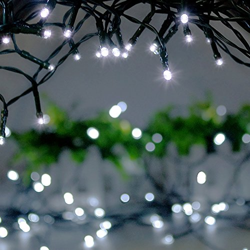 Ecandy Solar Powered LED String Light, Ambiance Lighting, 39ft 12m 100 LED Solar Fairy String Lights for Outdoor, Gardens, Homes, Christmas Party,White Lights