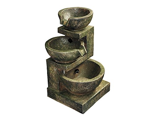 Utopia Alley Tiered Faux Marble Bowls Resin Water Fountain, Natural Stone Finish