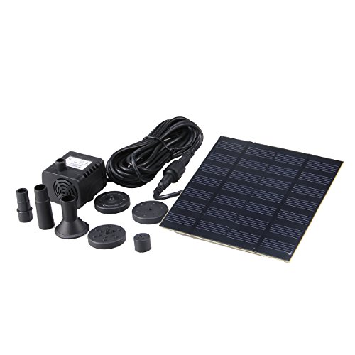 NEWSTYLE Solar Power Fountain Water Pump Panel Kit Pool Garden Pond Submersible Watering (1.2W Solar Pump)