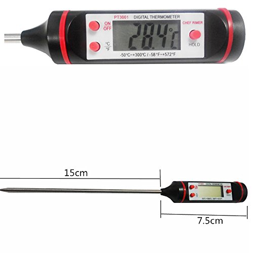 Chef Rimer Instant Read Thermometer – Very Accurate, Super Fast, Easy To Read & Use Meat Thermometer For Indoor Outdoor BBQ Meat Cooking. Cooking Thermometer w/ Battery. Backed By A Lifetime Guarantee