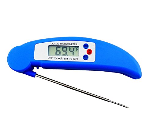 Instant Read Meat Thermometer – Digital Meat Thermometer, Splash-resistant, For BBQ, Cooking, Baking and Much More (Blue)