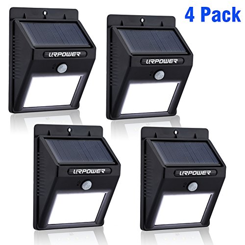 Solar Light,URPOWER® 8 LED Outdoor Solar Powerd,Wireless Waterproof Security Motion Sensor Light for Patio, Deck, Yard, Garden,Driveway,Outside Wall with Dusk to Dawn Dark Sensing Auto On/Off(4 Pack)