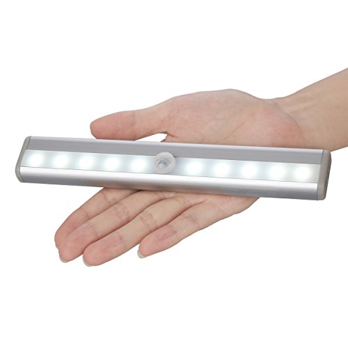 Zeroedge Stick-on Anywhere Portable 10-LED Wireless Motion Sensing Closet Cabinet LED Night Light / Stairs Light / Step Light Bar (Battery Operated)