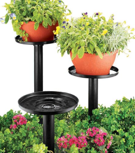 Miles Kimball Tiered Outdoor Plant Stands – Set of 3