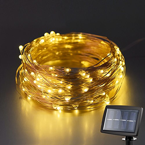 [Upgraded Version] Kootek® 150 LED 72ft Solar Powered LED Fairy String Lights Waterproof Starry Copper Wire Light Ambiance Lighting for Outdoor Landscape Patio Garden Bedroom Camping Christmas Party Wedding (Warm White)