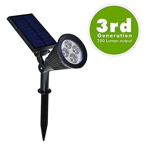 Solar Spot LED Light, OxyLED® E03S LED Solar Spotlight / Solar Powered Outdoor Wall Light – Waterproof, 180°angle Adjustable, Auto-on At Night/Auto-off By Day
