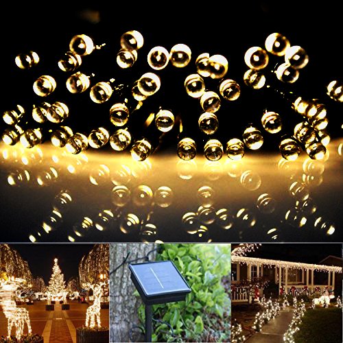 CVLIFE 10M 100LED Warm White Solar Christmas String Fairy Lights 8 Modes (Change Automatically) for Outdoor Room Garden Home Party Decoration Waterproof