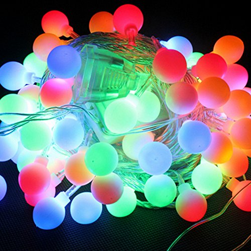 Minger Indoor/ Outdoor Led Ball String Light Fairy String Lights 33ft 100 Leds Starry String Lights with 8 Lighting Modes for Christmas Tree, New Year, Wedding, Birthday Party, Patios, Gardens, Homes, Lawns(Multi-colored)