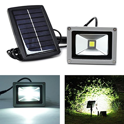 Weanas® 10W LED Security Flood Light Solar Energy Powered Tent Emergency Lamp 2 Modes Steady on / Flash for Indoor Outdoor Sports Camping Hiking Fishing Garden Driveway Stairs Walkway (White)