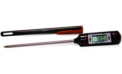 INSTANT READ THERMOMETER by Lucia’s Cookware. Best Digital Thermometer for any Food, Candy, Liquid whether Cooking or Baking in the Kitchen or Grilling Outdoors on the BBQ.Rated #1 Meat Thermometer.