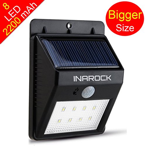 InaRock Large Size 8 LED Outdoor Bright Solar Light Solar Energy Powered Light Motion Sensor Solar Light Step Lighting – Waterproof – New Upgrade Version